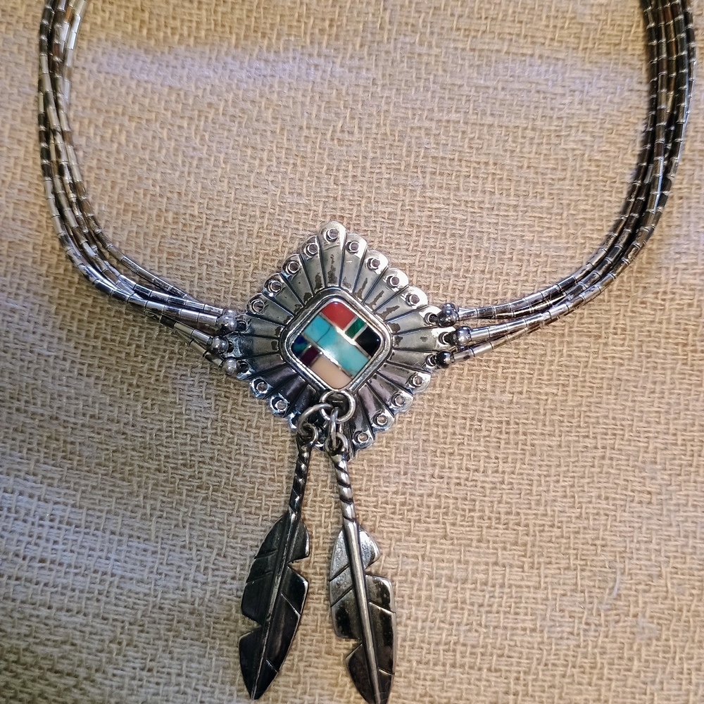 Sterling Silver Feather Pendant Necklace